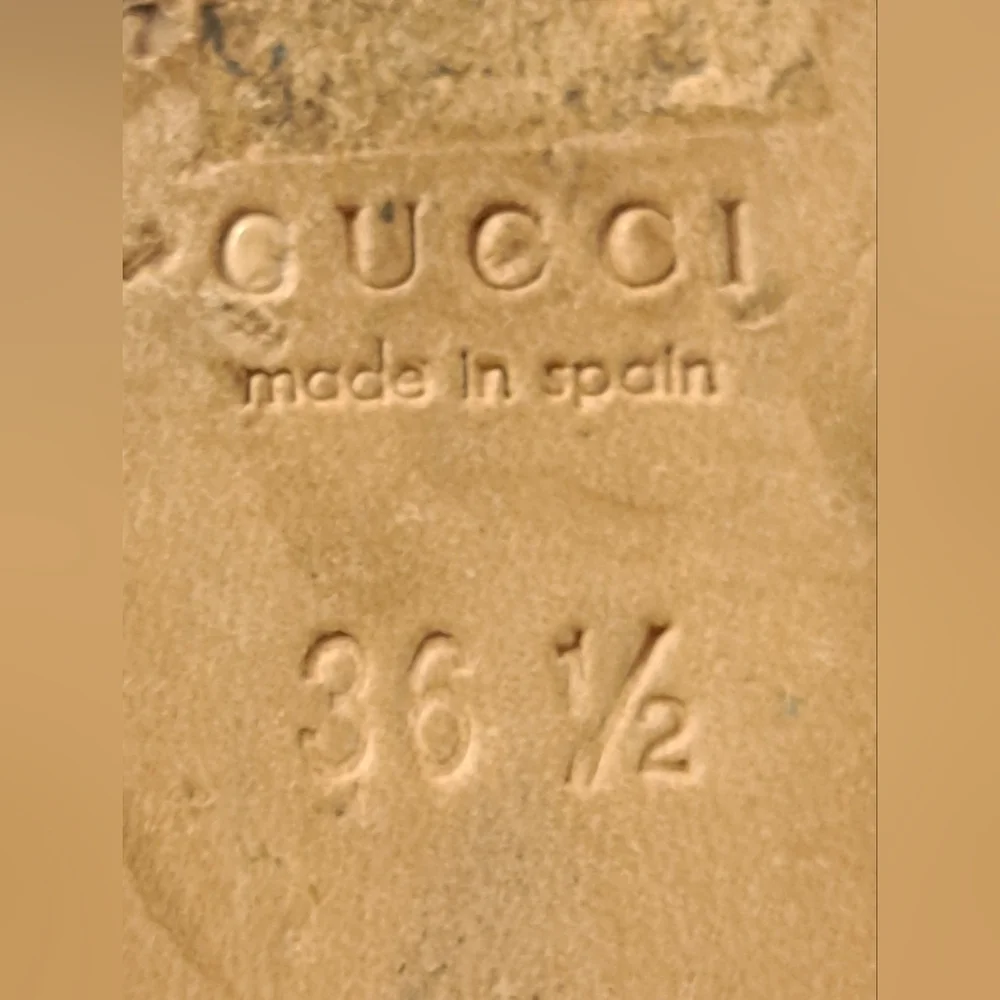 EUC RARE Vintage Y2K Gucci Platform Boho Jute & Silk Wedge Espadrille Shoe SZ 6